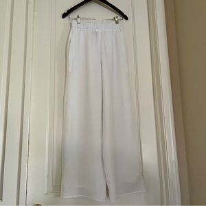 Lulu's White Flowing Wide-Leg Pants